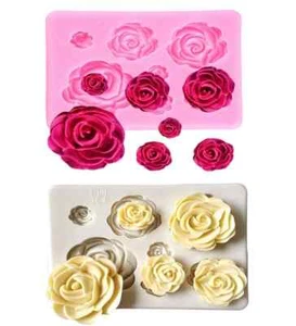2PCS Rose Flowers silicone molds Cake Chocolate Mold wedding Cake Decorating ... - Picture 1 of 1