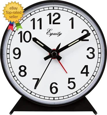 Equity 14075 Black Analog Wind-Up Alarm Clock - Image 1 of 4