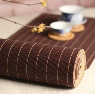 Chinese Bamboo Tea Curtain Pad Mat Table Runner Kungfu Tea Set Non Slip Vintage - Image 1 of 4