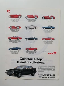 Clipping Ritaglio Pubblicità 1988 MASERATI - La Classe per Tradizione - Picture 1 of 1