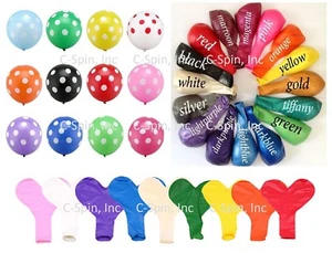 12 inch Latex Color Balloons Pearl Polka Heart Party Holiday Decoration Helium - Picture 1 of 13