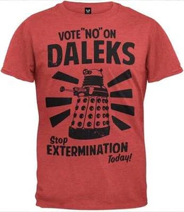 T-Shirt, DR WHO XL Red BBC VOTE NO ON DALEKS End Extermination Today Election @@ - Picture 1 of 4