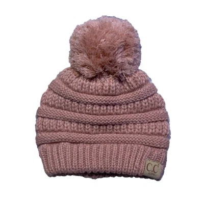 C.C Kids' Baby Pom Pom Beanie Hat Soft Stretch Cable Knit One Size FREE S&H - Image 1 of 4