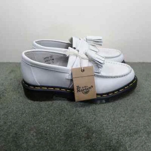Dr. Martens Adrian YS Smooth White Leather Tassled Loafer Woman's Size 8 - Picture 1 of 9