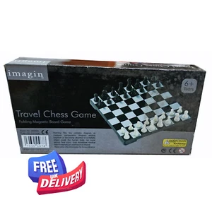 Small Magnetic Folding Travel Chess Board Set - Picture 1 of 2