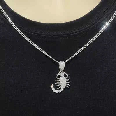 Colgante y cadena de escorpión de plata de ley 925 maciza ESCORPIO HELADO. Alacran Foto 1 de 4