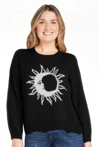 No Boundaries Novelty Distressed Sweater Black Soot Juniors Plus Size XXXL (21) - Picture 1 of 8