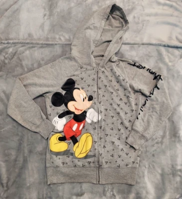 Disney Mickey Mouse Sudadera con Capucha Cremallera Completa Niñas Grande 11/13 Gris Polar Sudadera Foto 1 de 4