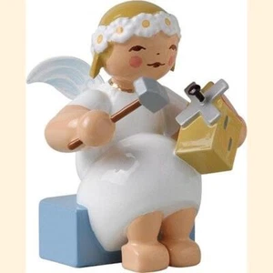 Wendt & Kühn Margeritenengel mit Windmühle 634/70/23 Erzgebirge Fachhändler - Bild 1 von 3