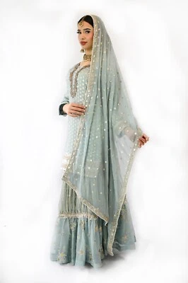 Readymade Lehenga lehnga kurti Indian Pakistani Wedding bridal dress 3pc outfit - Image 1 of 4