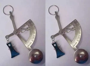 TWO Metal Postal Scales Silver/ Chrome color HANDHELD OLD SCHOOL STYLE - CHROME  - Picture 1 of 4