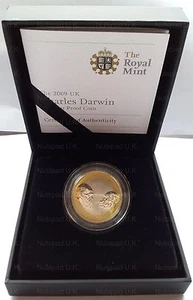 Moneda de 2 libras de plata Royal Mint Charles Darwin 2009 prueba rara - Imagen 1 de 6