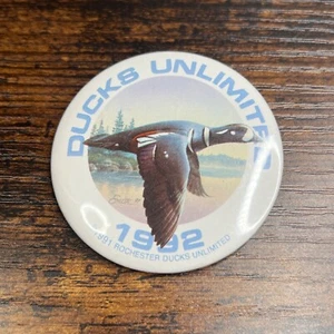 1992 Ducks Unlimited Pin Pinback Button Wetlands Waterfowl Bird Conservation - Picture 1 of 2
