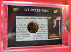 President Barack Obama Newspaper Stamp Gold Dime Relic Card #D1/1 1 Of 1 The Bar