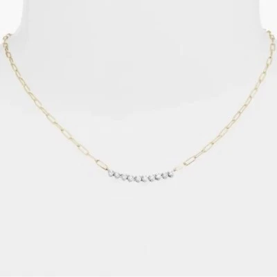 Meira T Mini Riviera Diamond Paper Clip Necklace - Image 1 of 4