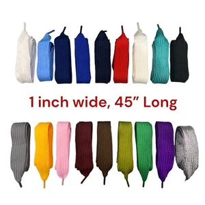 Cordones de cuerda anchos de 3/4" a 1 1/2 de ancho 45"-72" largos zapatillas zapatos botas - Imagen 1 de 13