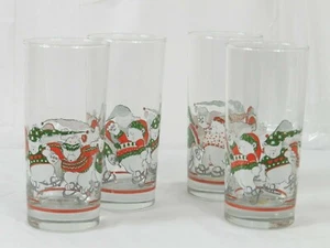 4 Vintage Princess House Polar Bear Ice Tea Highball Tumblers Glasses - Picture 1 of 8