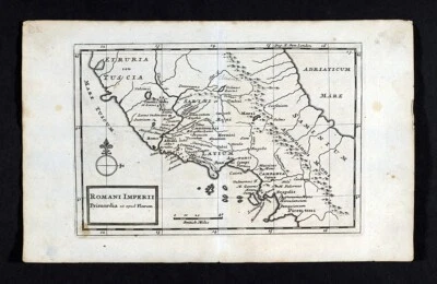 1732 Herman Moll Map Romani Imperii Primordia Early Roman Empire Rome Italy - Image 1 of 4