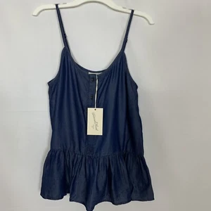 Universal Thread Women’s Chambray Spaghetti Strap Blue Tank Top NWT - Picture 1 of 9