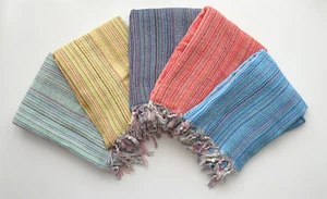 Colourful Striped Turkish Bath Towel, 100% Cotton Peshtemal - 80cm x 170cm - Picture 1 of 22