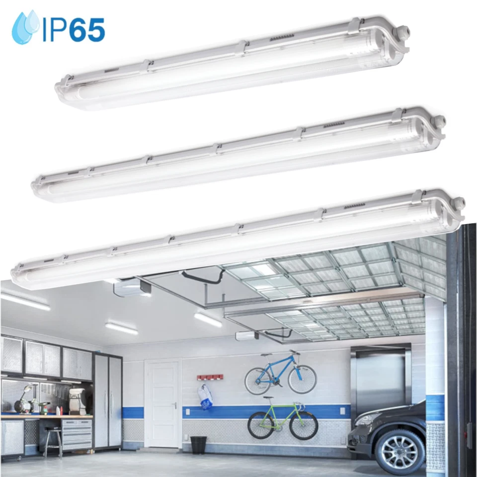 LED Feuchtraumleuchte Wannenleuchte IP65 60/120/150cm inkl. Röhre Keller Garage - Bild 1 von 4