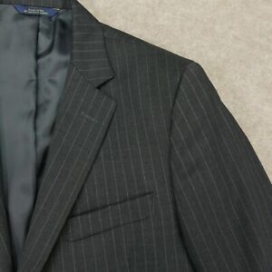 Brooks Brothers Sport Coat Blazer Gray Striped Wool Mens 41R Fitzgerald Fit