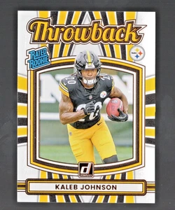 2025 Donruss Kaleb Johnson Throwback Rated Rookie #46 Pittsburgh Steelers RC - Bild 1 von 4