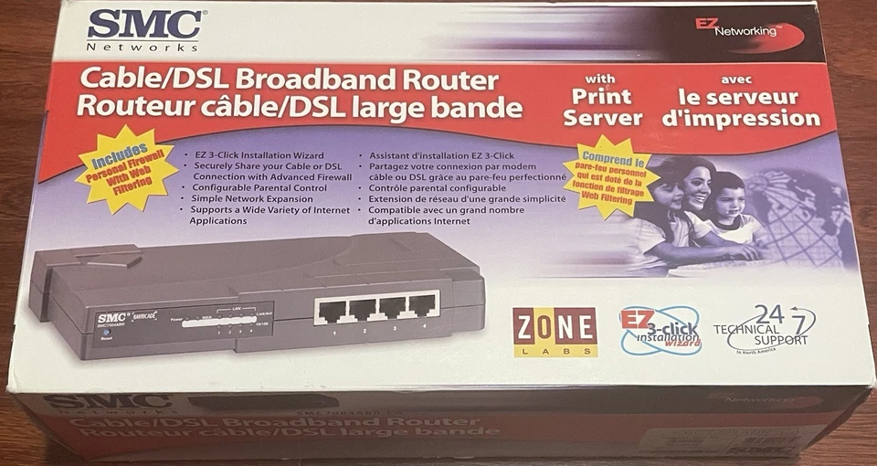 SMC Barricade SMC7004ABR 4 Port 10/100 Mbps Broadband Router - Image 1 of 3