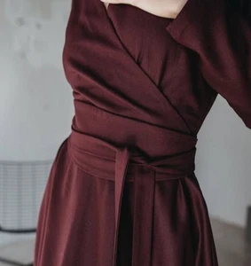 Visible Art Wool Obi Belt Maroon Red size Large New Retail $50 - Picture 1 of 5