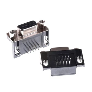 2PCS VGA DB15 15Pin D-SUB 3 Row Female Right Angle PCB Solder Cable Connector-i- - Afbeelding 1 van 6