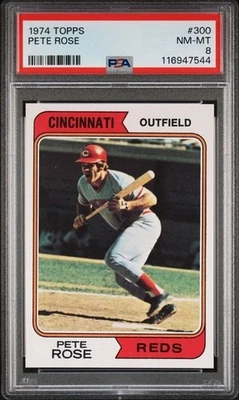 Pete Rose 1974 Topps #300 Cincinnati Reds PSA 8 casi nuevo-como nuevo Foto 1 de 2
