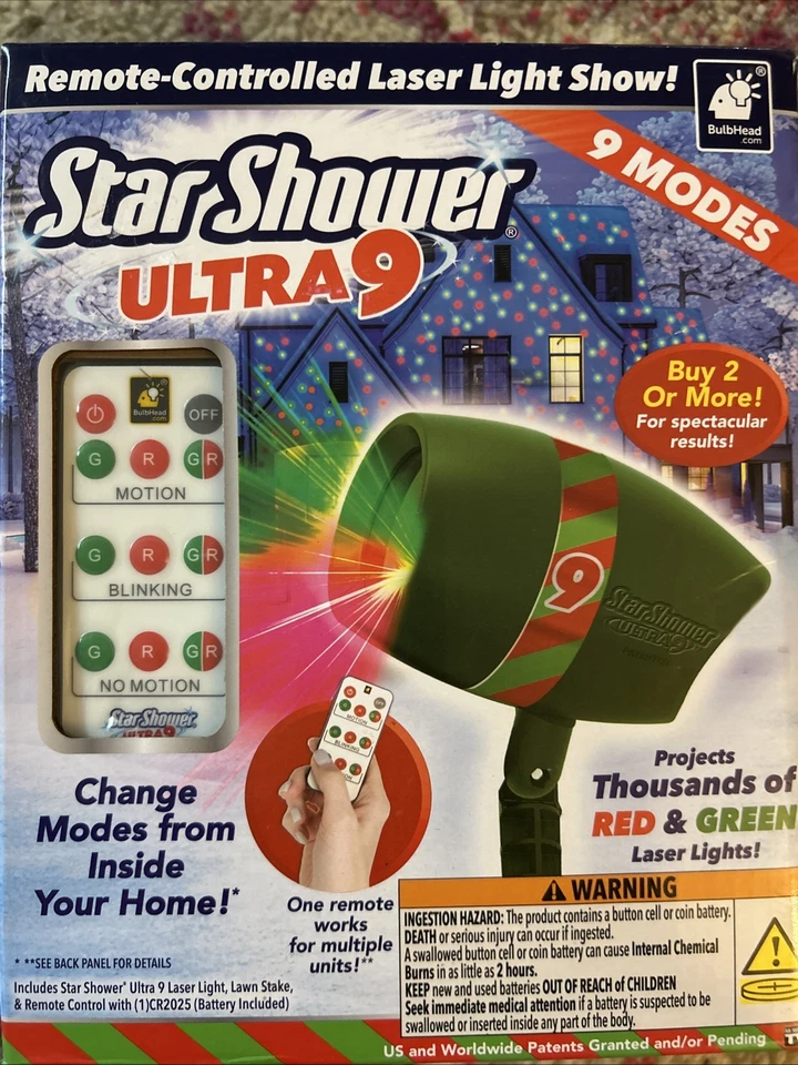 Star Shower Ultra 9 Outdoor Holiday Laser Light Show (without Remote Control)