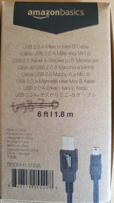USB Kabel 2.0 A-Male zu Mini-B, 1,8 m, NEU - Bild 1 von 4