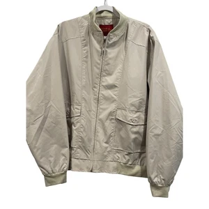 Vintage Haband Lions Den Mens XL Cream Zip-Up Coat Casual Jacket - Picture 1 of 7