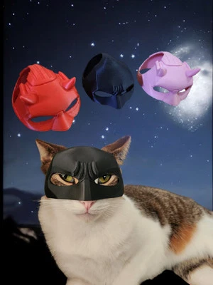 Viral 3D Printed Cat Mask - Batman/Devil Pet Cosplay from TikTok (Custom Colors) - Image 1 of 4