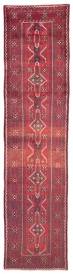 Tapete de corredor tradicional oriental 3'1" x 12'8" vintage feito à mão tapete de lã - Imagem 1 de 4