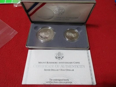 1991-S Mount Rushmore GEM PROOF Cameo  Silver Dollar & Half   OGP      #MF-T6403 - Image 1 of 3
