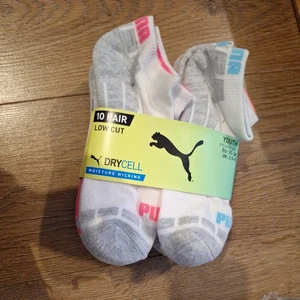10 Pack Puma Kids Trainer Socks Size 2.5-5 - Picture 1 of 4