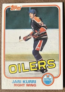 1981-82 Topps Jari Kurri Rookie RC #18 Hockey Edmonton Oilers HOF EX (wax stain) - Picture 1 of 3