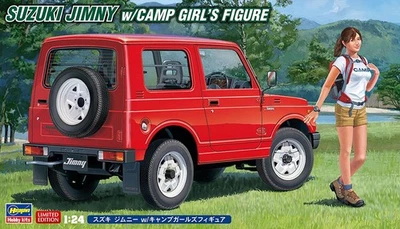 1:24 HASEGAWA Suzuki Jimny W/Camp Girl'S Figure Kit HA52301 - Immagine 1 di 2
