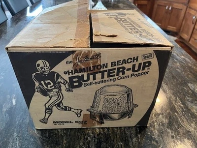 Vintage Hamilton Beach Joe Namath Butter Up Popcorn Box - Image 1 of 4