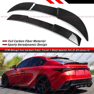 For 21-25 Lexus IS300 IS350 IS500 V3 Full Carbon Fiber Trunk + Roof Spoiler Wing - Picture 1 of 11