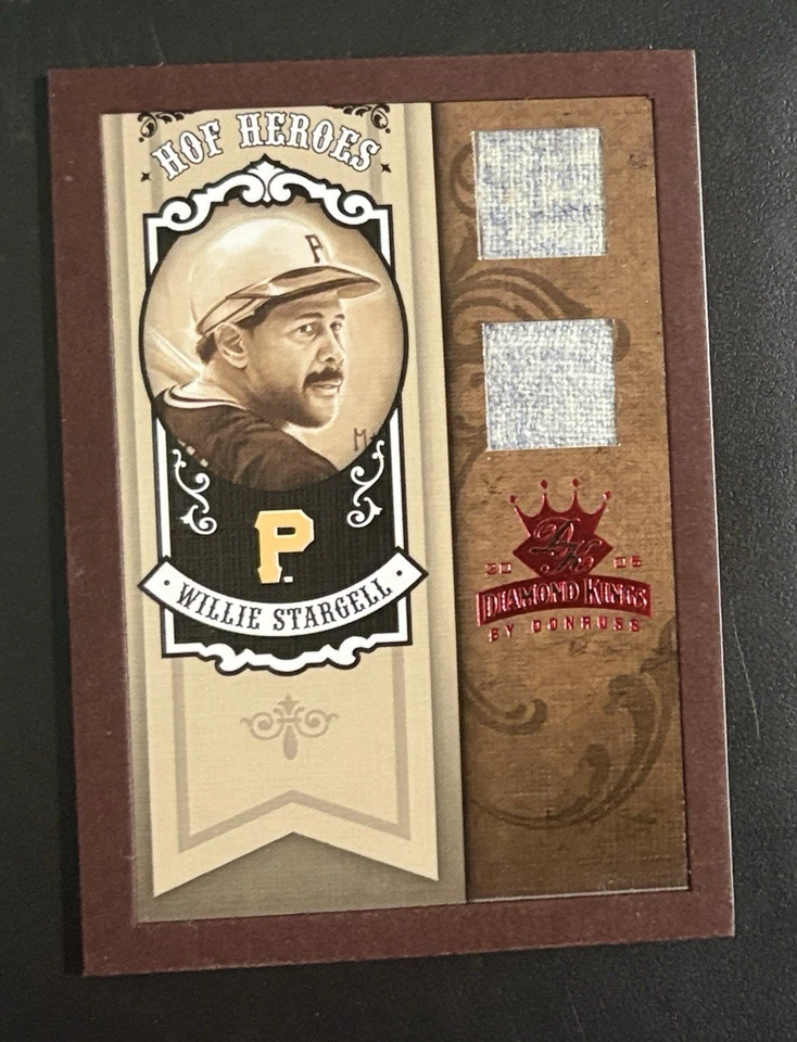 2005 Donruss Diamond Kings Willie Stargell Red Dual Game-Used Materials #/50 - Image 1 of 2