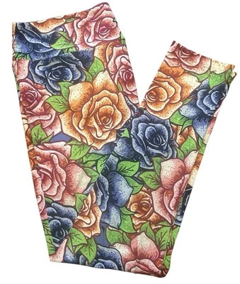 Lularoe TC Tall Curvy Leggings Disney Pink Roses Snow White Maleficent (L1) - Image 1 of 4