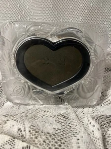 Studio Nova Crystal Picture Frame Frosted Glass Heart Shape Shabby Cottage Roses - Picture 1 of 10