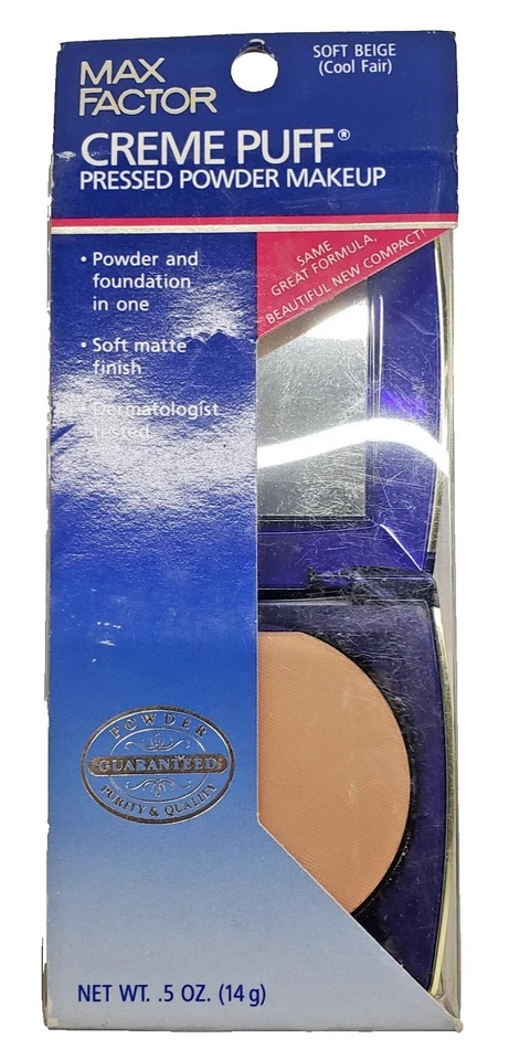 NEW Max Factor Creme Puff Pressed Powder Makeup-(Cool Fair) Soft Beige - Image 1 of 1