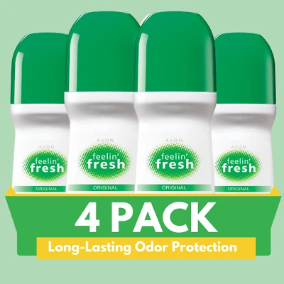 Desodorante antitranspirante Avon Feeling Fresh Roll-On, 2,6 fl. oz (paquete de 4) Foto 1 de 4