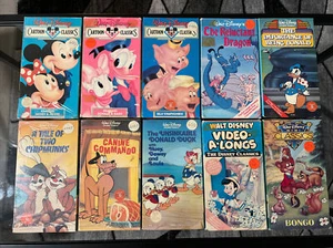 Disney Cartoon Classics Lot of 10 Rare Vintage VHS Retro VTG HTF - Picture 1 of 6