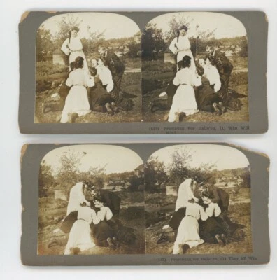 1903-1908 TWO DIFFERENT HALLOWEEN SCENE STEREOVIEWS, POSS. UNDERWOOD - Image 1 of 2