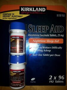 Kirkland Signature Sleep Aid 25 mg - 96 Tablets (192 ct total) (2pk)